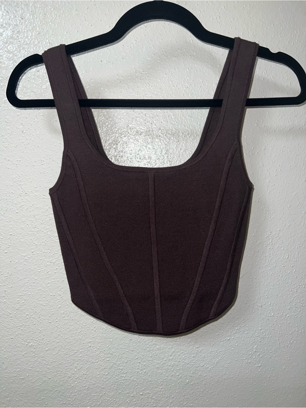 Wilfred Chocolate Brown Square-Neck Crop Top